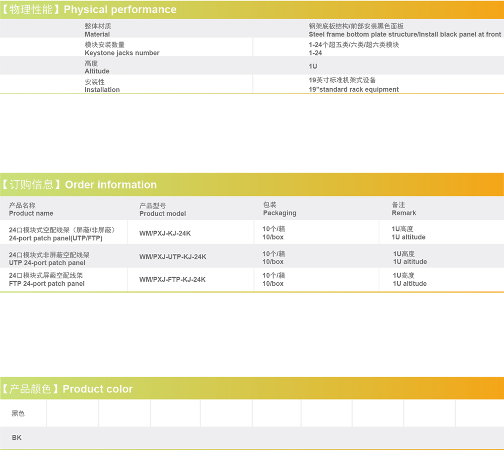 模块式空口配线架（屏蔽-非屏蔽）-(UTP-FTP)PATCH-PANEL